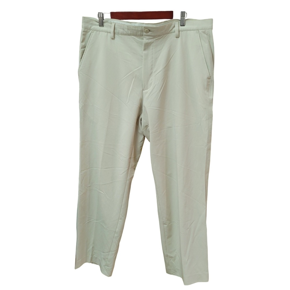 FootJoy Mens Performance Golf Pants Ivory Off White W38 L30 Flat Front Stretch - Picture 2 of 9